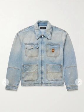 Amiri logo-patch denim jacket Sz xl